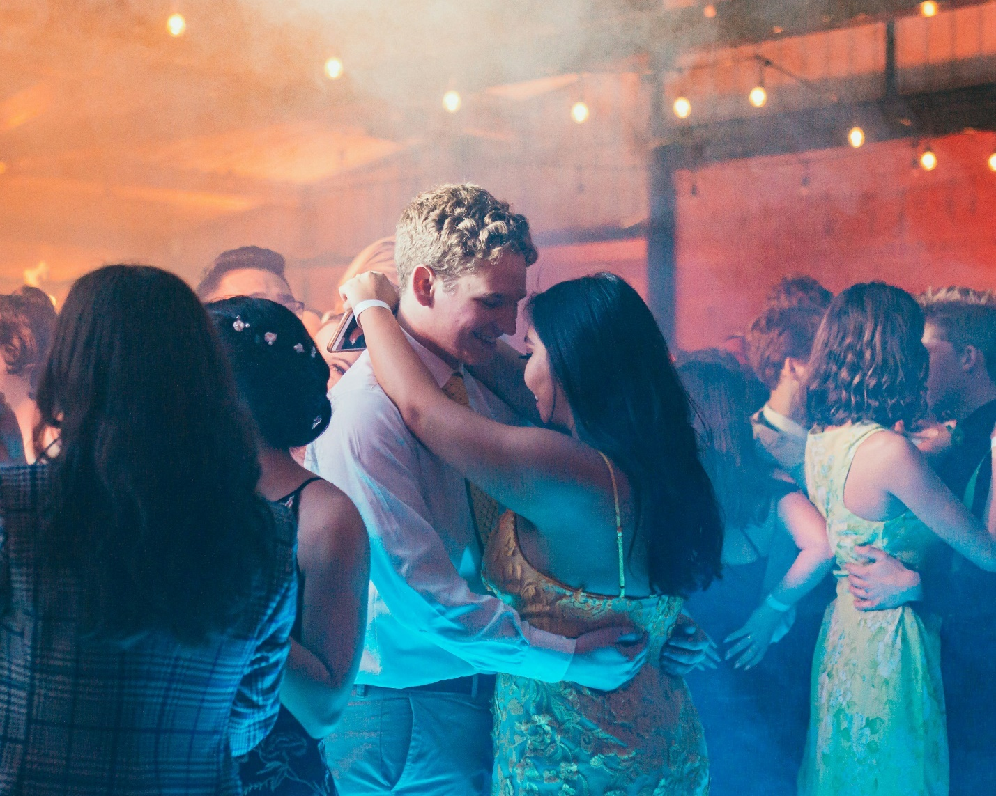 Students dancing at a prom event