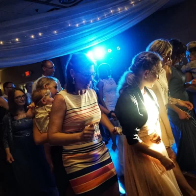 A photo showing people enjoying themselves at an event